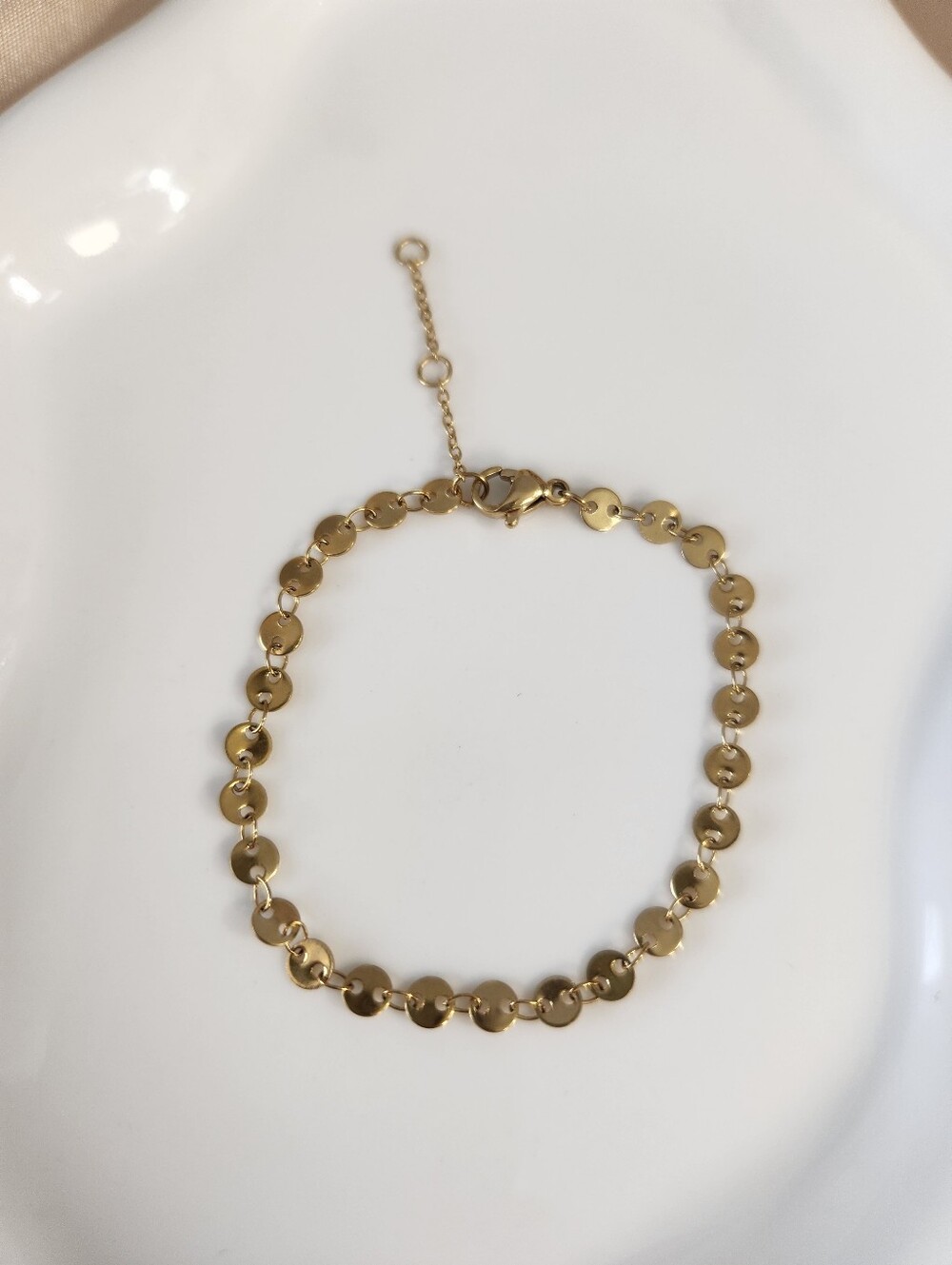 18k Gold Plated Coin Chain Bracelet